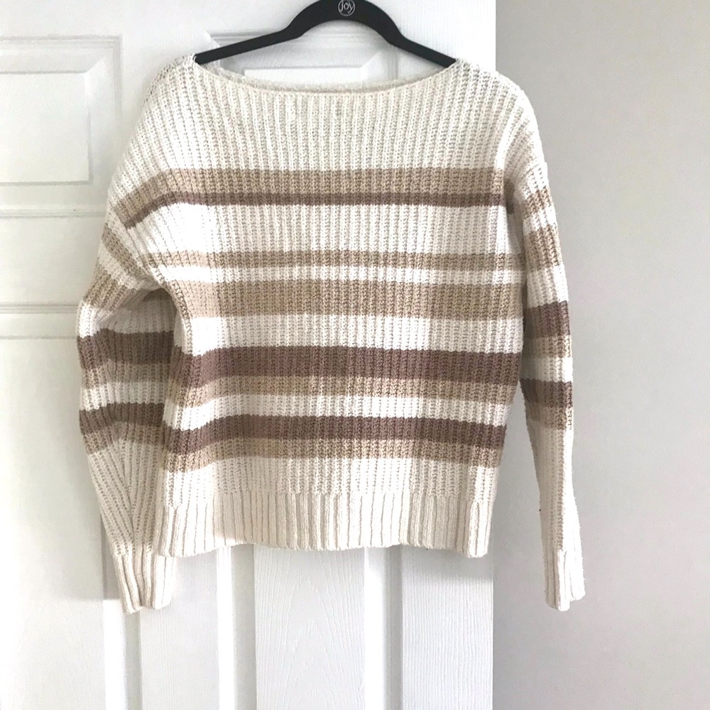 Old Navy long sleeve light weight acrylic boat neck sweater.